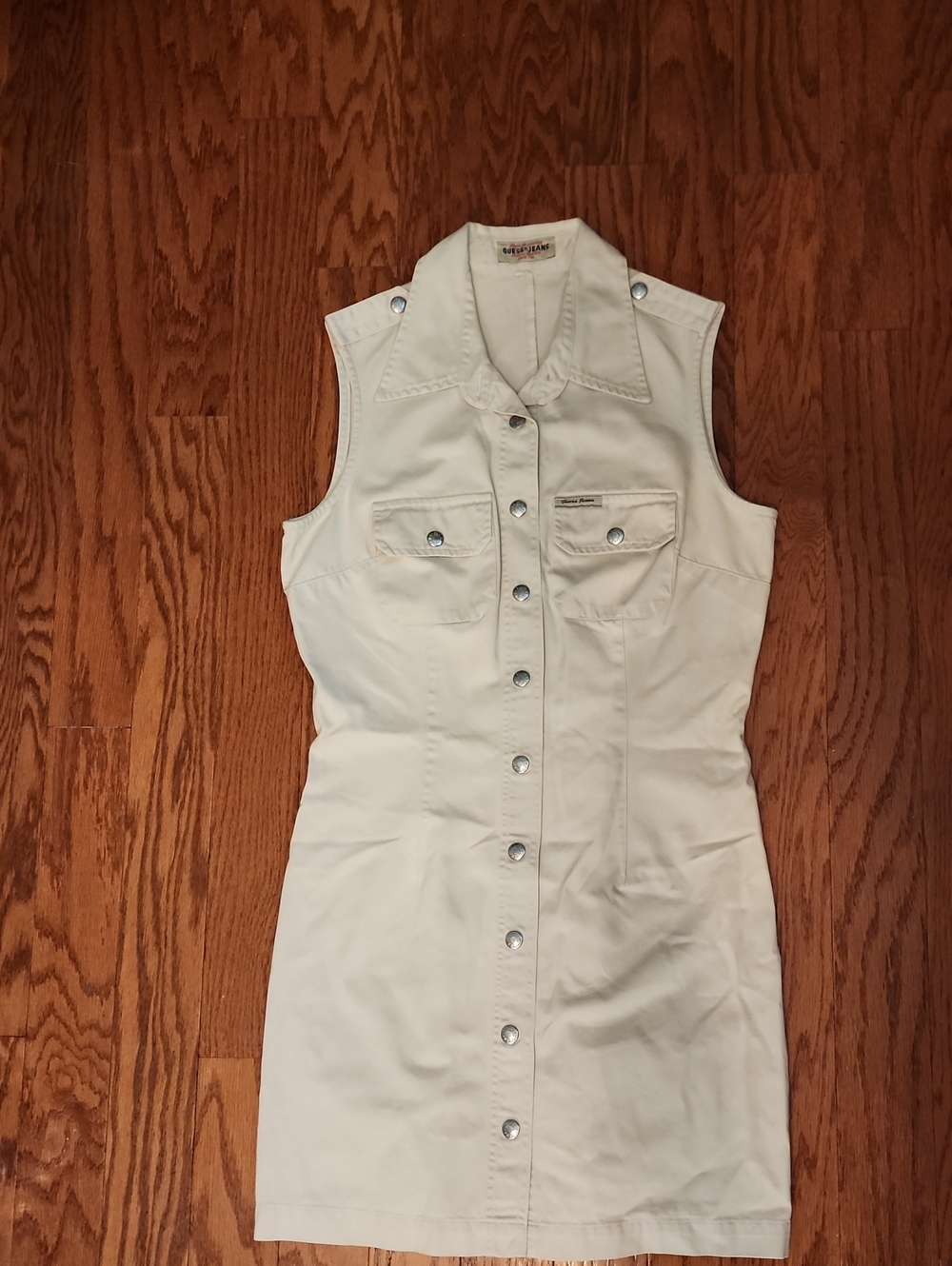 Vintage Guess Jeans Cream Collared Button Dress